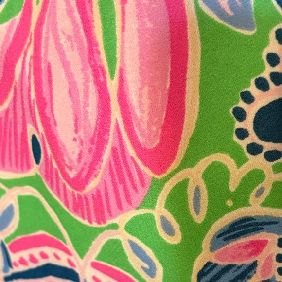 Lilly Pulitzer Asymmetrical Dress in Pink and Green Floral - Picture 13 of 16